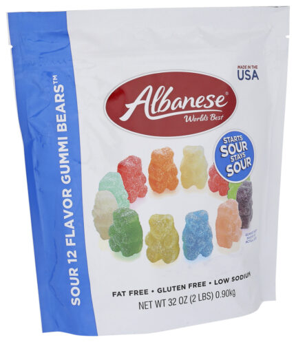 Albanese, Sour 12 Flavor Gummi Bears, Case Of 4, 32 Oz