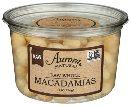 Aurnat Macadamias,Whole,Raw 8 Oz