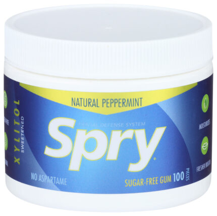Spry Chewing Gum,Peppermint 100 Ct