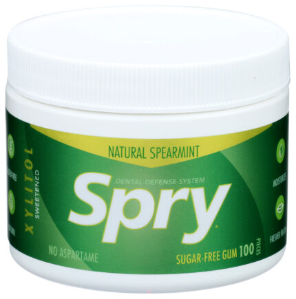 Spry Chewing Gum,Spearmint 100 Ct