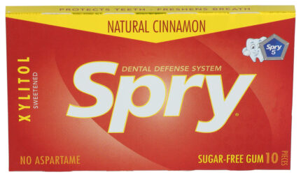 Spry Chew Gum,Cinnamon,Xylitl 10 Ct