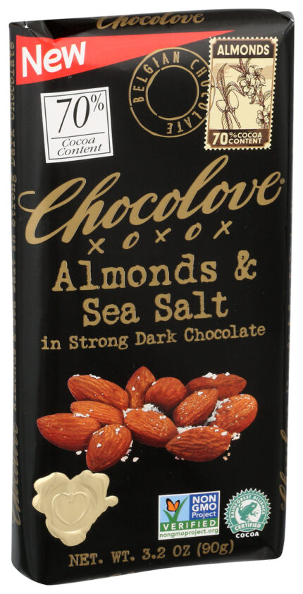Choclv Bar,Almd,Sslt,70% Dk Choc 3.2 Oz
