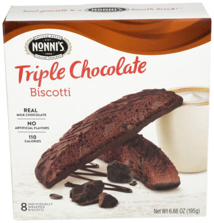 Nonni'S, Triple Chocolate Biscotti 8 Individually Wrapped, Case Of 6, 6.88 Oz
