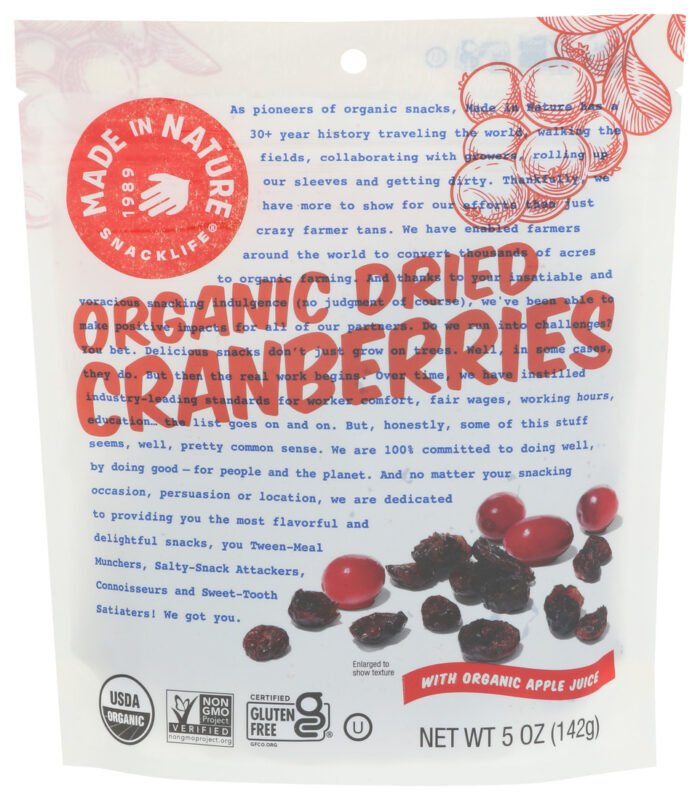 Madntr Cranberries,Og2,Dried 5 Oz - Image 1