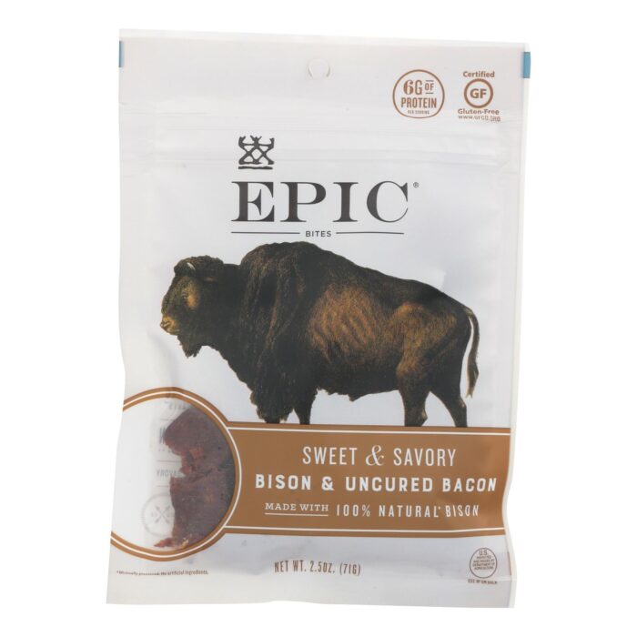 Epic Jrk Bites,Bison,Bacon Chi 2.5 Oz - Image 1