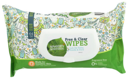 Sevnth Baby Wipes,Free & Clear 64 Ct