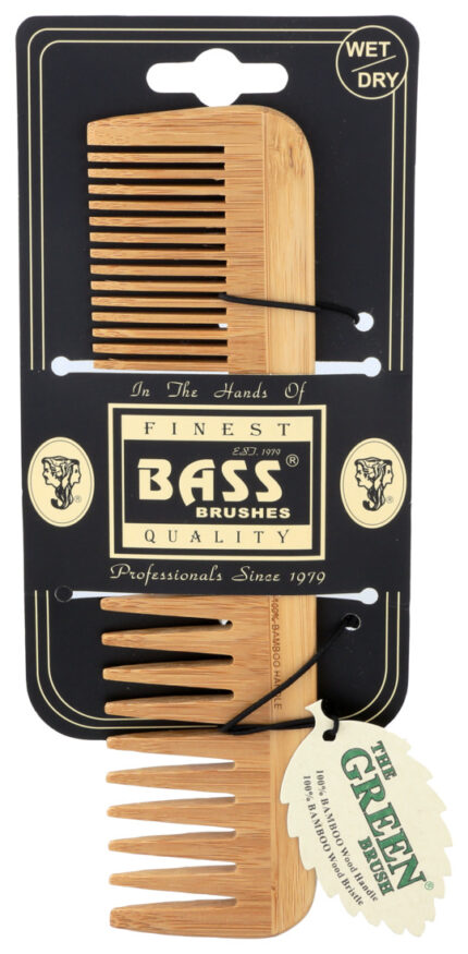 Bass Comb,Lg,Wood,Wide/Fin Tth Ct