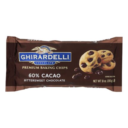 Ghirardelli, Cacao 60% Premium Baking Chips Bittersweet Chocolate, Case Of 12, 10 Oz