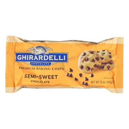 Ghirardelli, Baking Chocolate Chips Premium Semi Sweet, Case Of 12, 12 Oz