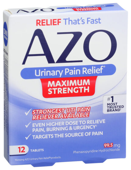 Azo, Urinary Pain Relief Maximum Strength Tablets, Case Of 3, 12 Ct