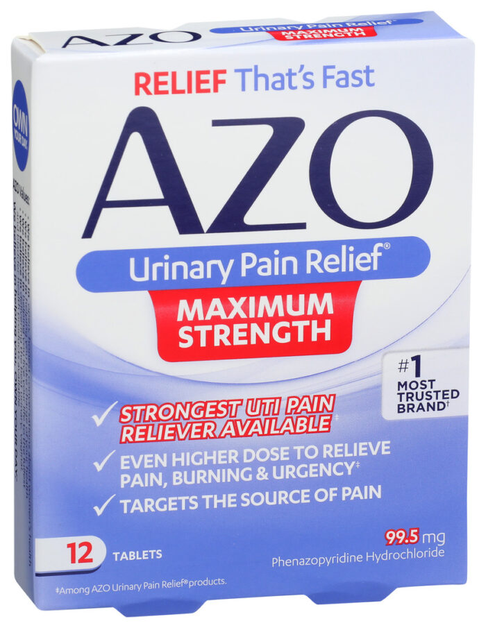 Azo, Urinary Pain Relief Maximum Strength Tablets, Case Of 3, 12 Ct - Image 1