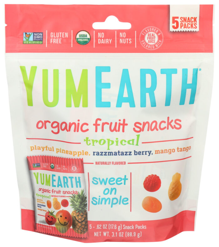 Yum Fruit Snack,Og2,Trop,5Pk 3.1 Oz - Image 1