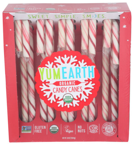 Yumearth, Organic Candy Cane  Holiday, Case Of 12, 4.94 Oz