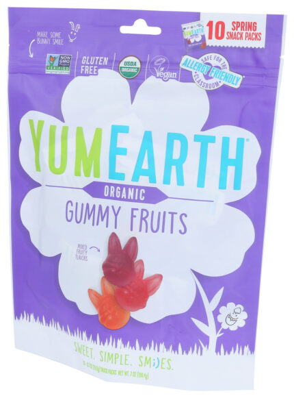 Yumearth, Organic Gummy Fruits Spring Snack Packs, Case Of 18, 7 Oz