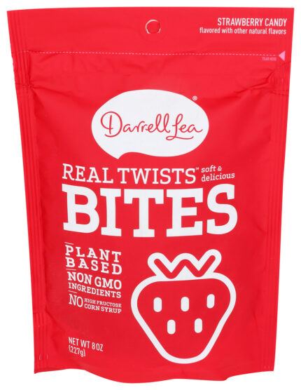 Darrell Lea, Real Twists Bites Strawberry, Case Of 8, 8 Oz