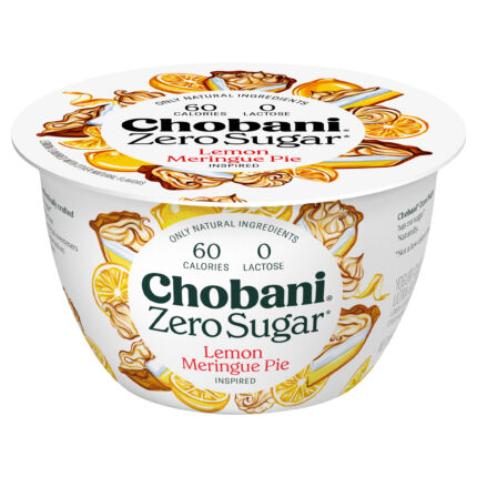 Chobani, Zero Sugar Nonfat Greek Yogurt Lemon Meringue, Case Of 12, 5.3 Oz