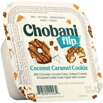 Chobani, Flip Low Fat Greek Yogurt Coconut Caramel Cookie, Case Of 12, 4.5 Oz