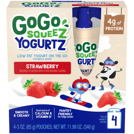 Gogosq Gogo,Yogurtz,Strawberry 4/3 Oz