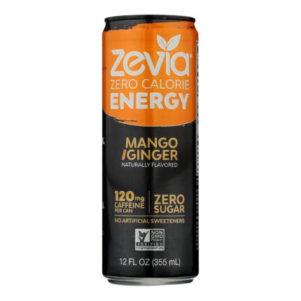 Zevia Drink,Energy,Mango Ginger 12 Fz