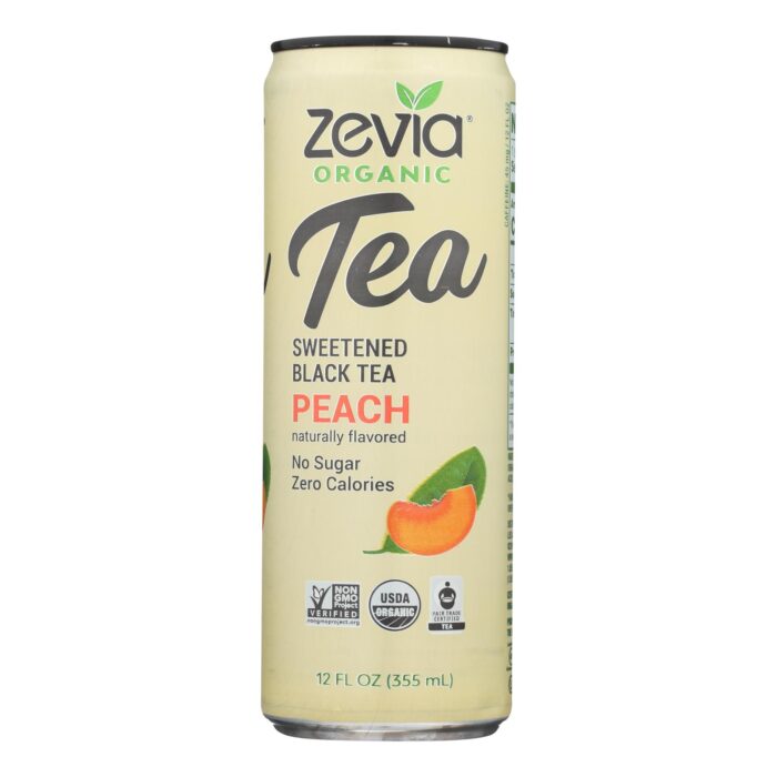 Zevia Tea,Og2,Black,Peach 12 Fz - Image 1