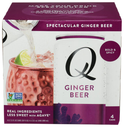 Qdrink Soda,Ginger Beer,Can 4/7.5 Fz