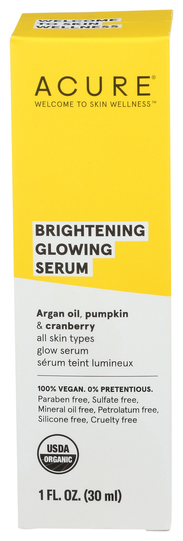 Acure Serum,Brightening Glowing 1 Fz