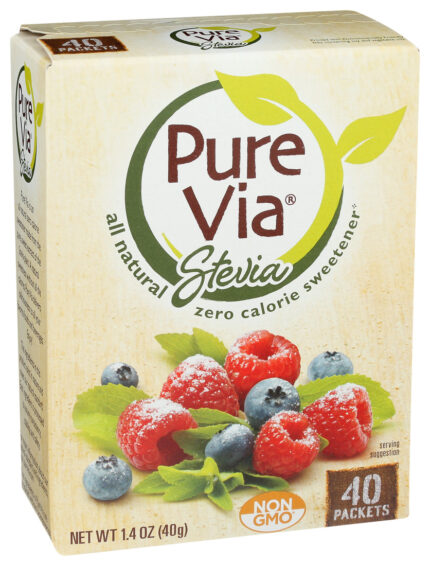 Pure Via, Stevia Sweetner Packets, Case Of 12, 40 Ct