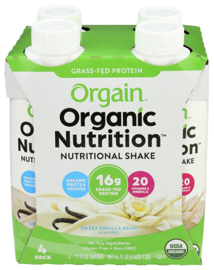 Orgain Nutr Shk,Og2,Swt Van Bean 4/11 Fz