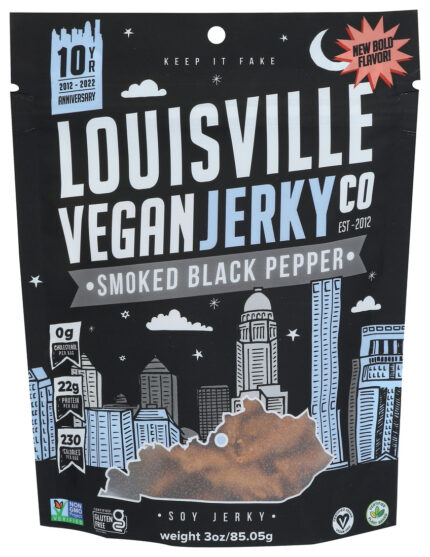 Loujky Jerky,Vegan,Black Pepper 3 Oz