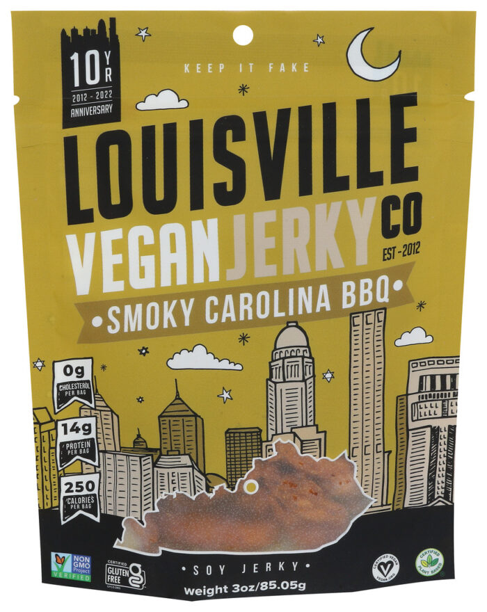 Loujky Jerky,Vegan,Carolina Bbq 3 Oz - Image 1