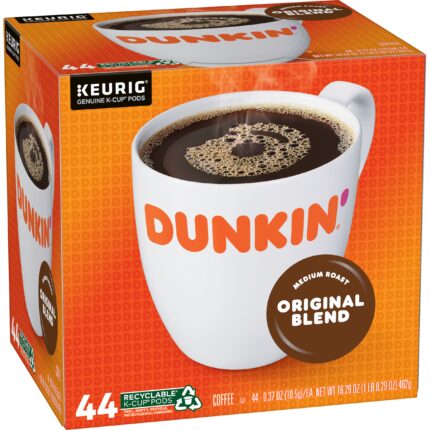 Dunkin' Donuts, Original Blend Coffee Keurig K-Cup Pods Medium Roast 44/Box, Case Of 4, 44 Ct