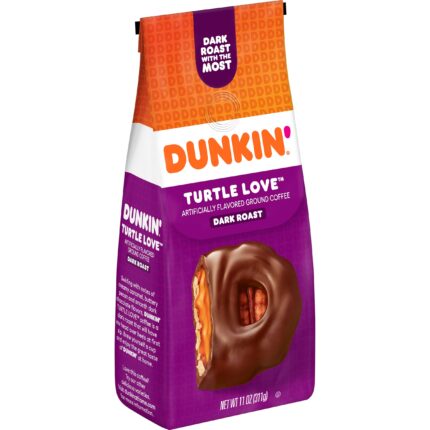 Dunkin' Donuts, Turtle Love Dark Roast Coffee, Case Of 6, 11 Oz