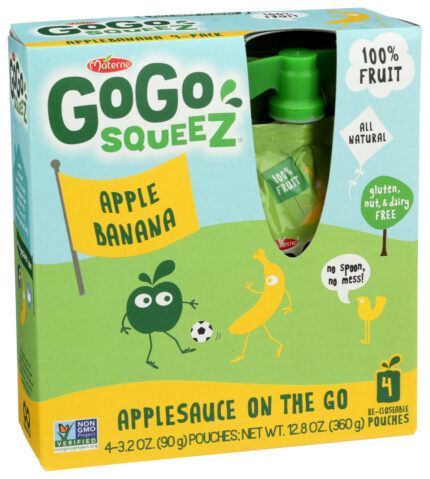 Gogo Squeez, Applesauce On The Go Apple Banana, Case Of 12, 12.8 Oz