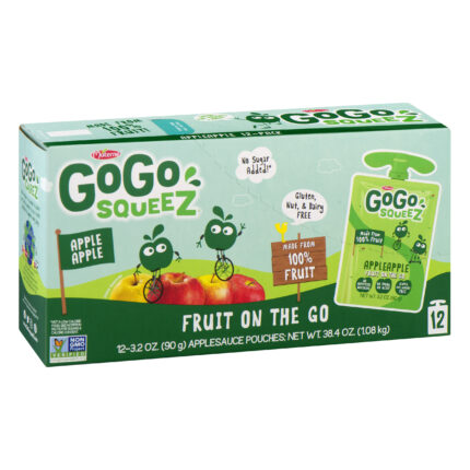 Gogo Squeez, Fruit On The Go Apple Apple, Case Of 6, 38.4 Oz