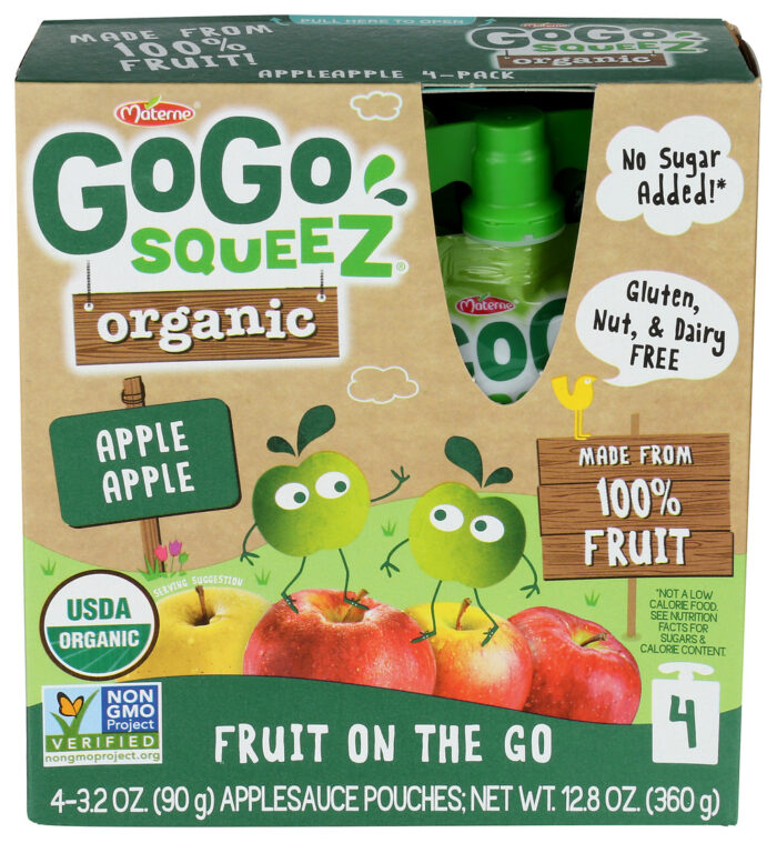 Gogo Squeez, Organic Applesauce Fruit On The Go Apple, Case Of 12, 12.8 Oz - Image 1