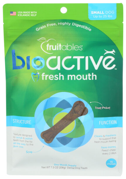 Frtble Dog Chews,Sml Dntl Bioact 7.3 Oz