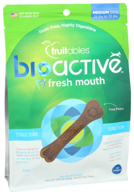 Frtble Dog Chews,Med Dntl Bioact 10.8 Oz