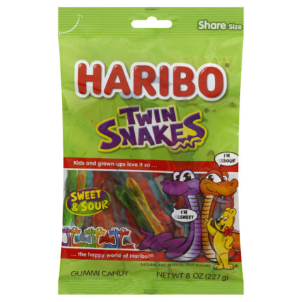 Haribo, Twin Snacks Gummy Candy, Case Of 10, 8 Oz
