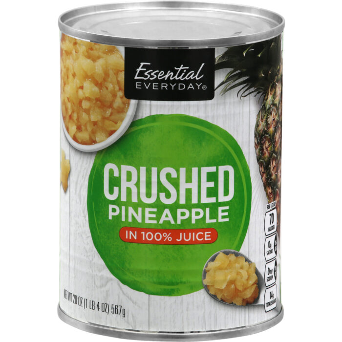 Essential Everyday, Crushed Pineapple In 100% Juice, Case Of 24, 20 Oz - Image 1
