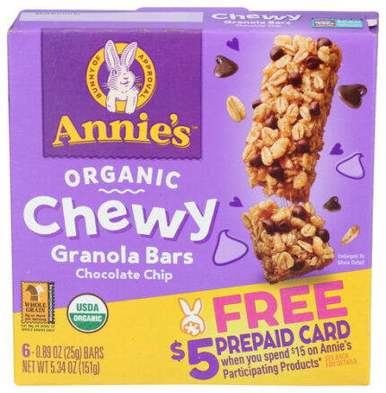 Annies Homegrown Bar Chwy Grn Choc Chp 6Pk 5.34 Oz