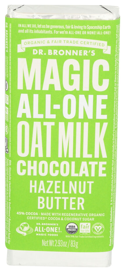 Dr Bronner Magic All-One Bar Choc Oat Mlk Haznut 2.93 Oz