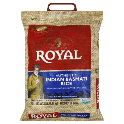 Royal, Authentic Indian Basmati Rice Burlap Bag, 1 Each, 10 Lb