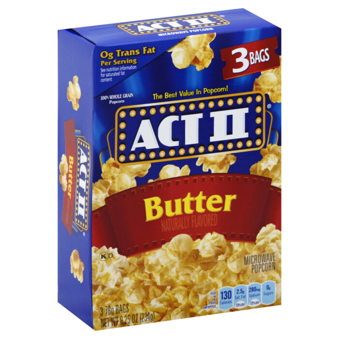 Act Il, Butter Microwave Popcorn, Case Of 12, 8.25 Oz - Image 1