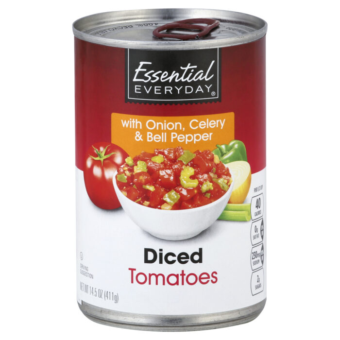 Essential Everyday, Diced Tomatoes With Onion Celery & Bell Pepper, Case Of 24, 14.5 Oz - Image 1