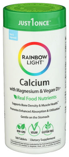Rainbow Light Just Once Calcium One Food Bas 180 Tb