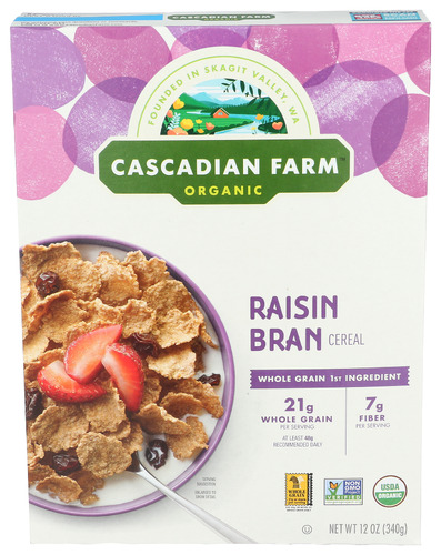 Cascadian Farm Cereal Raisin Bran 12 Oz