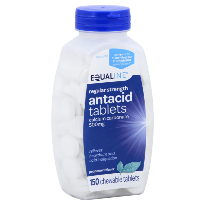 Equaline, Antacid Regular Strength Tablets Peppermint Flavor, Case Of 6, 150 Ct - Image 1