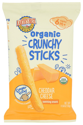 Earths Best Sticks Chs Cheddar Crnch 0.56 Oz