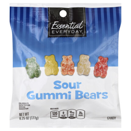 Essential Everyday, Sour Gummi Bears Candy, Case Of 12, 6.25 Oz