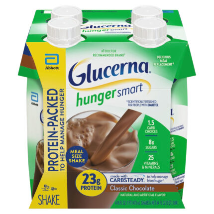 Glucerna, Hunger Smart Meal Size Shake Classic Chocolate 4/16 Fl Oz, Case Of 3, 64 Fl Oz